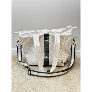 Oliver‎ Thomas Kitchen Sink Tote Bag Quilted Puffer Shoulder Overnight Bag White